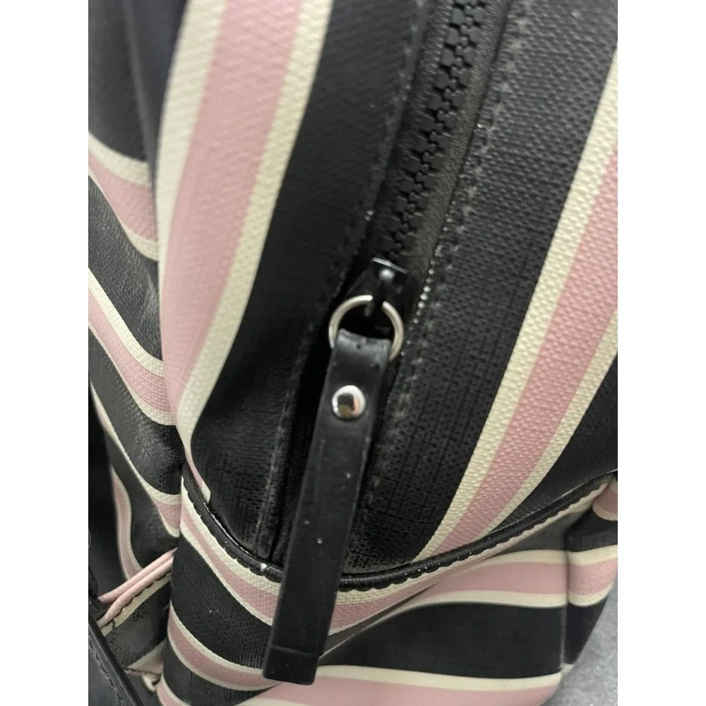Tommy Hilfiger Mini Backpack Navy Blue Pink White Striped Faux Leather Bag